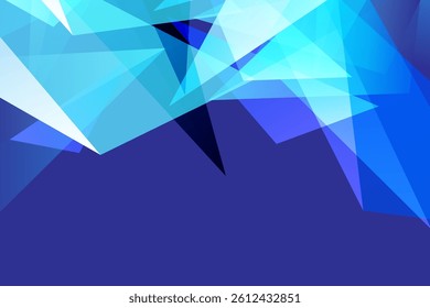 Abstract geometric polygon shape on blue color Background, Vector illustration