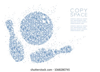 Abstract Geometric polygon square box and Triangle pattern Bowling strike pins shape, Sport concept design blue color illustration isolated on white background with copy space, vector eps 10