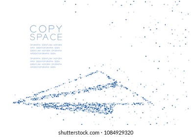 Abstract Geometric Polygon square box and Triangle pattern Paper plane shape, business vision concept design blue color illustration on white background with copy space, vector eps 10