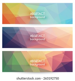 Abstract geometric polygonal background banners collection - eps10