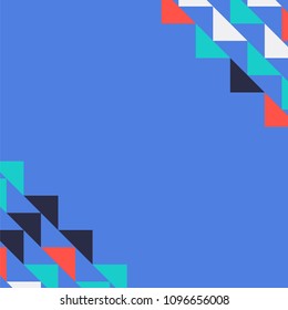 Abstract geometric polygonal background with colored triangles in the corners. Can be used as poster, banner, border, background, Wallpaper, card, print and etc. Eps10 vector.