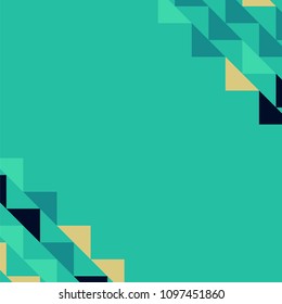 Abstract geometric polygonal background with colored triangles in the corners. Can be used as poster, banner, border, background, Wallpaper, card, print and etc. Eps10 vector.