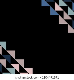 Abstract geometric polygonal background with colored triangles in the corners. Can be used as poster, banner, border, background, Wallpaper, card, print and etc. Eps10 vector.
