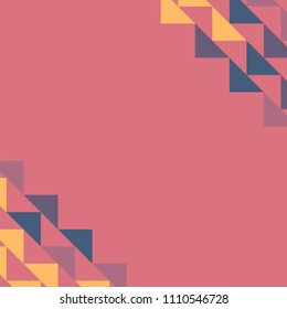 Abstract geometric polygonal background with colored triangles in the corners. Can be used as poster, banner, border, background, Wallpaper, card, print and etc. Eps10 vector.