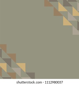 Abstract geometric polygonal background with colored triangles in the corners. Can be used as poster, banner, border, background, Wallpaper, card, print and etc. Eps10 vector.