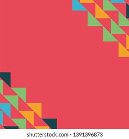 Abstract geometric polygonal background with colored triangles in the corners. Can be used as poster, banner, border, background, Wallpaper, card, print and etc. Eps10 vector.