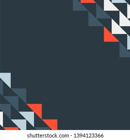 Abstract geometric polygonal background with colored triangles in the corners. Can be used as poster, banner, border, background, Wallpaper, card, print and etc. Eps10 vector.