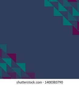 Abstract geometric polygonal background with colored triangles in the corners. Can be used as poster, banner, border, background, Wallpaper, card, print and etc. Eps10 vector.
