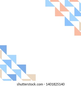 Abstract geometric polygonal background with colored triangles in the corners. Can be used as poster, banner, border, background, Wallpaper, card, print and etc. Eps10 vector.