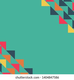 Abstract geometric polygonal background with colored triangles in the corners. Can be used as poster, banner, border, background, Wallpaper, card, print and etc. Eps10 vector.
