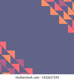 Abstract geometric polygonal background with colored triangles in the corners. Can be used as poster, banner, border, background, Wallpaper, card, print and etc. Eps10 vector.