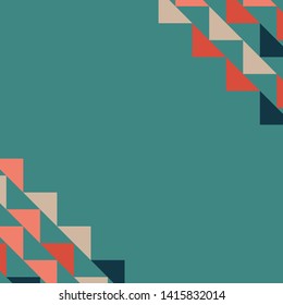 Abstract geometric polygonal background with colored triangles in the corners. Can be used as poster, banner, border, background, Wallpaper, card, print and etc. Eps10 vector.
