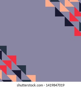 Abstract geometric polygonal background with colored triangles in the corners. Can be used as poster, banner, border, background, Wallpaper, card, print and etc. Eps10 vector.
