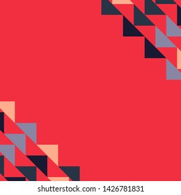 Abstract geometric polygonal background with colored triangles in the corners. Can be used as poster, banner, border, background, Wallpaper, card, print and etc. Eps10 vector.