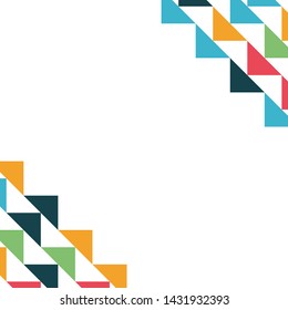 Abstract geometric polygonal background with colored triangles in the corners. Can be used as poster, banner, border, background, Wallpaper, card, print and etc. Eps10 vector.