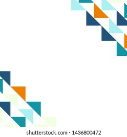 Abstract geometric polygonal background with colored triangles in the corners. Can be used as poster, banner, border, background, Wallpaper, card, print and etc. Eps10 vector.