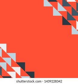Abstract geometric polygonal background with colored triangles in the corners. Can be used as poster, banner, border, background, Wallpaper, card, print and etc. Eps10 vector.