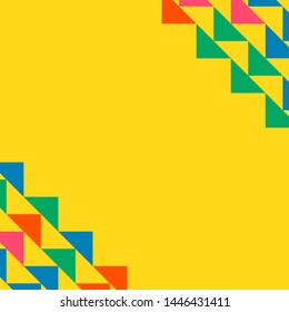 Abstract geometric polygonal background with colored triangles in the corners. Can be used as poster, banner, border, background, Wallpaper, card, print and etc. Eps10 vector.
