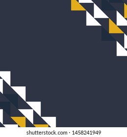 Abstract geometric polygonal background with colored triangles in the corners. Can be used as poster, banner, border, background, Wallpaper, card, print and etc. Eps10 vector.