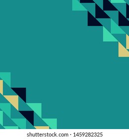 Abstract geometric polygonal background with colored triangles in the corners. Can be used as poster, banner, border, background, Wallpaper, card, print and etc. Eps10 vector.