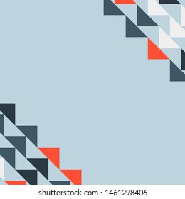 Abstract geometric polygonal background with colored triangles in the corners. Can be used as poster, banner, border, background, Wallpaper, card, print and etc. Eps10 vector.