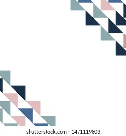 Abstract geometric polygonal background with colored triangles in the corners. Can be used as poster, banner, border, background, Wallpaper, card, print and etc. Eps10 vector.