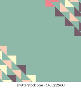 Abstract geometric polygonal background with colored triangles in the corners. Can be used as poster, banner, border, background, Wallpaper, card, print and etc. Eps10 vector.