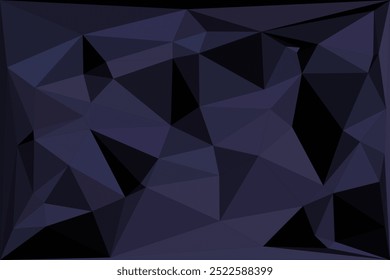 Fundo poligonal geométrico abstrato em tons azuis profundos com formas angulares afiadas e facetas dinâmicas para um design digital moderno e vibrante.