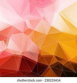 Abstract geometric polygonal background, looks like stylized sunset or fire.