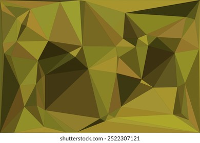 Fundo poligonal geométrico abstrato em tons verde-oliva com formas angulares afiadas e uma textura multifacetada para um design moderno e terroso.