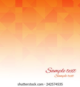 Abstract geometric polygonal background in orange and white color with  space for text