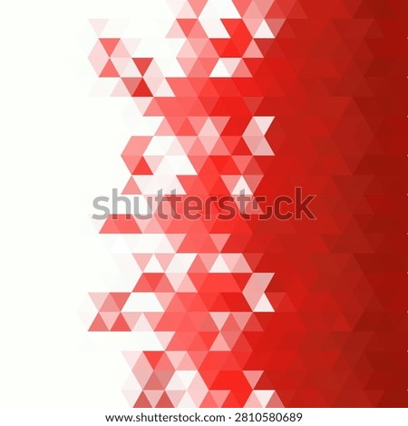 Abstract geometric polygonal background of triangles with bright red and white gradient. EPS 10