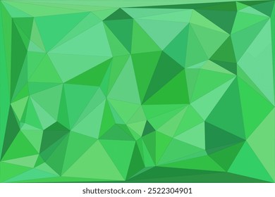 Fundo poligonal geométrico abstrato com vários tons de verde, apresentando formas triangulares afiadas e um padrão angular dinâmico para um design moderno e vibrante.