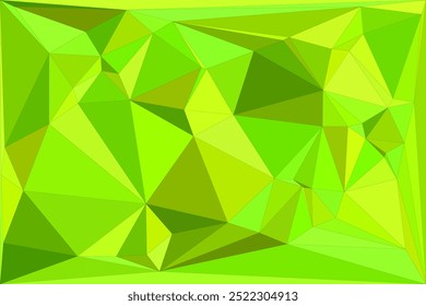 Abstract geometric polygonal background with various shades of green, featuring sharp triangular shapes and a dynamic angular pattern for a modern and vibrant design.