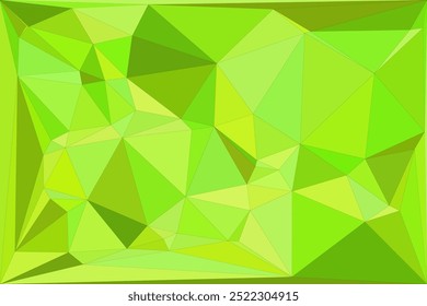 Fundo poligonal geométrico abstrato com vários tons de verde, apresentando formas triangulares afiadas e um padrão angular dinâmico para um design moderno e vibrante.