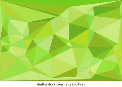 Fundo poligonal geométrico abstrato com vários tons de verde, apresentando formas triangulares afiadas e um padrão angular dinâmico para um design moderno e vibrante.