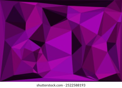  Fundo poligonal geométrico abstrato em tons rosa e roxo vibrantes com formas angulares afiadas e facetas dinâmicas para um design moderno e energético.