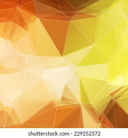 Abstract geometric polygonal background in yellow, green and brown autumn tints.