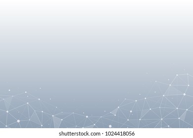  Abstract geometric polygonal with connecting dots and lines on gradient colour background. Abstract background. Vector illustration