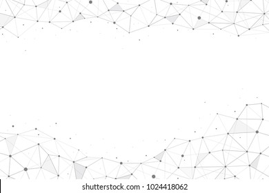 Abstract Geometric Polygonal With Connecting Dots And Lines On White Background. Abstract Background. Vector Illustration.