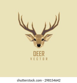 abstract geometric polygonal deer head logo design
