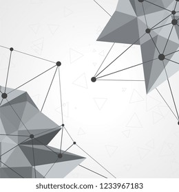 Abstract geometric polygonal elements. Abstract infographics visualization. Futuristic network or business analytics. Graphic concept for your design