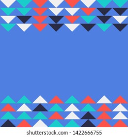 Abstract geometric polygonal pattern with colored triangles. Can be used as poster, banner, border, background, Wallpaper, card, print and etc. Eps10 vector.