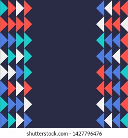 Abstract geometric polygonal pattern with colored triangles. Can be used as poster, banner, border, background, Wallpaper, card, print and etc. Eps10 vector.