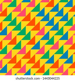 Abstract geometric polygonal pattern with colored triangles. Can be used as poster, banner, border, background, Wallpaper, card, print and etc. Eps10 vector.