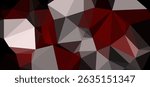 Abstract geometric polygonal pattern in reds, grays, and black
