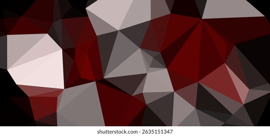Patrón poligonal geométrico Abstractas en rojos, grises y negro
