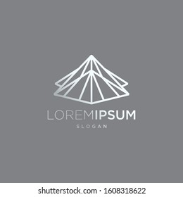 Abstract geometric polygonal pyramid mountain logo template, minimalist style