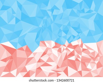 Abstract geometric polygonal red and blue texture. Triangles. Vector illustration. Background