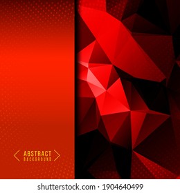 Abstract geometric polygonal red dynamic stylish background vector